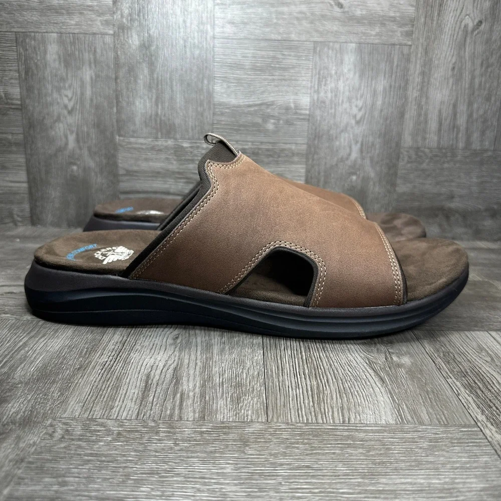 Dockers Slide Sandals Mens 13 Brown Comfort Casual Slip On NEW